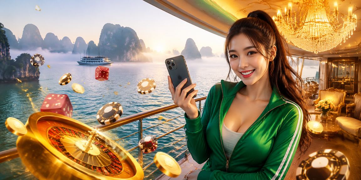 Người dùng Việt Nam quản lý tài khoản cá cược bên cạnh vịnh Hạ Long